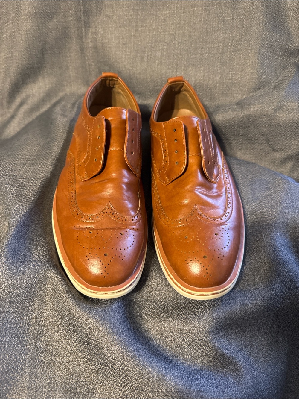 George Men's Brown Wingtip Brogue Derby Shoes